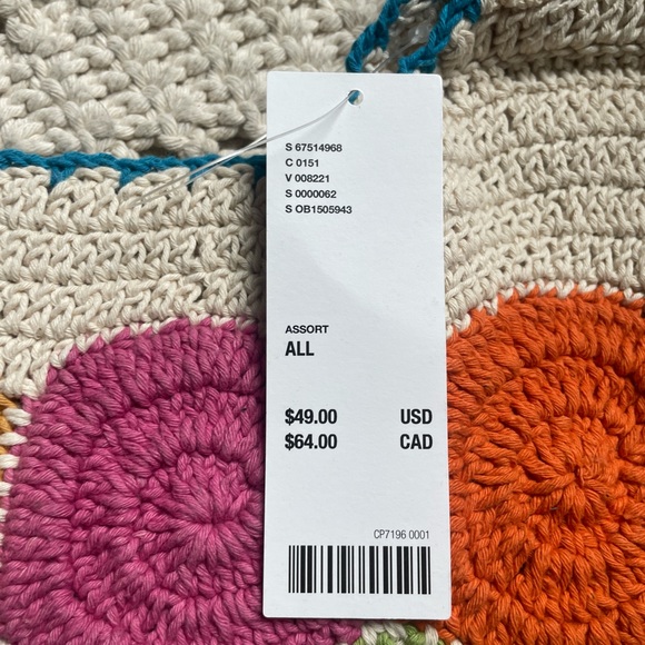 NWT Urban Outfitters Colorblock Crochet Granny Square  Crossbody Bag Large - Picture 8 of 8